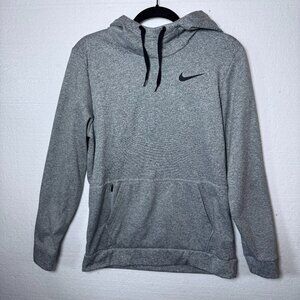 Nike Men's Size Small Gray Therma Dri-Fit Pullover Hoodie Logo Athletic Pockets